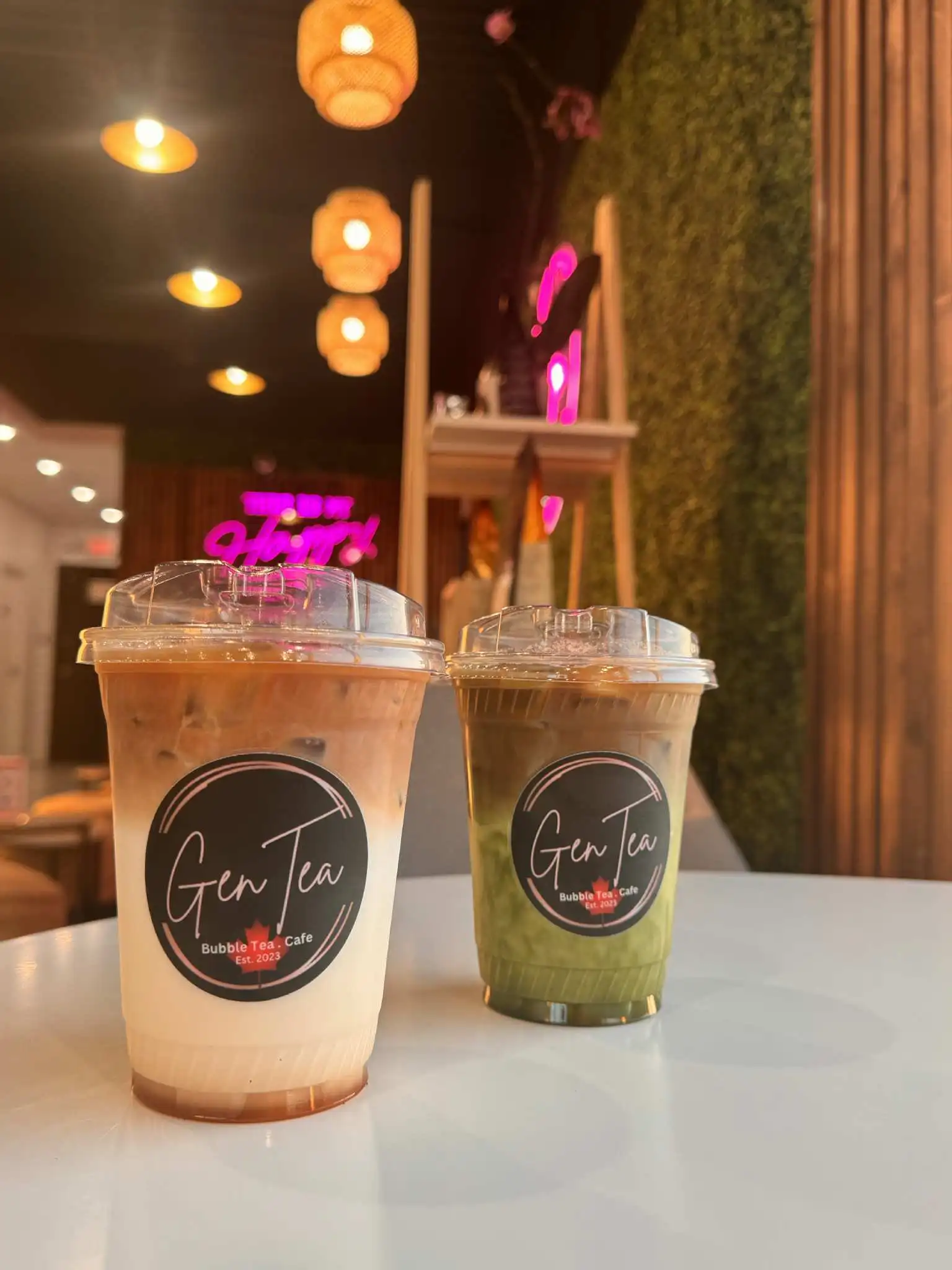 Strawberry Milk Tea at Gentea Bubble Tea Cafe in Leduc, AB