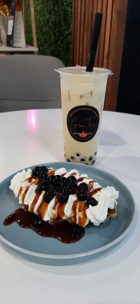 Iced Biscoff Latte at Gentea Bubble Tea Cafe in Leduc, AB