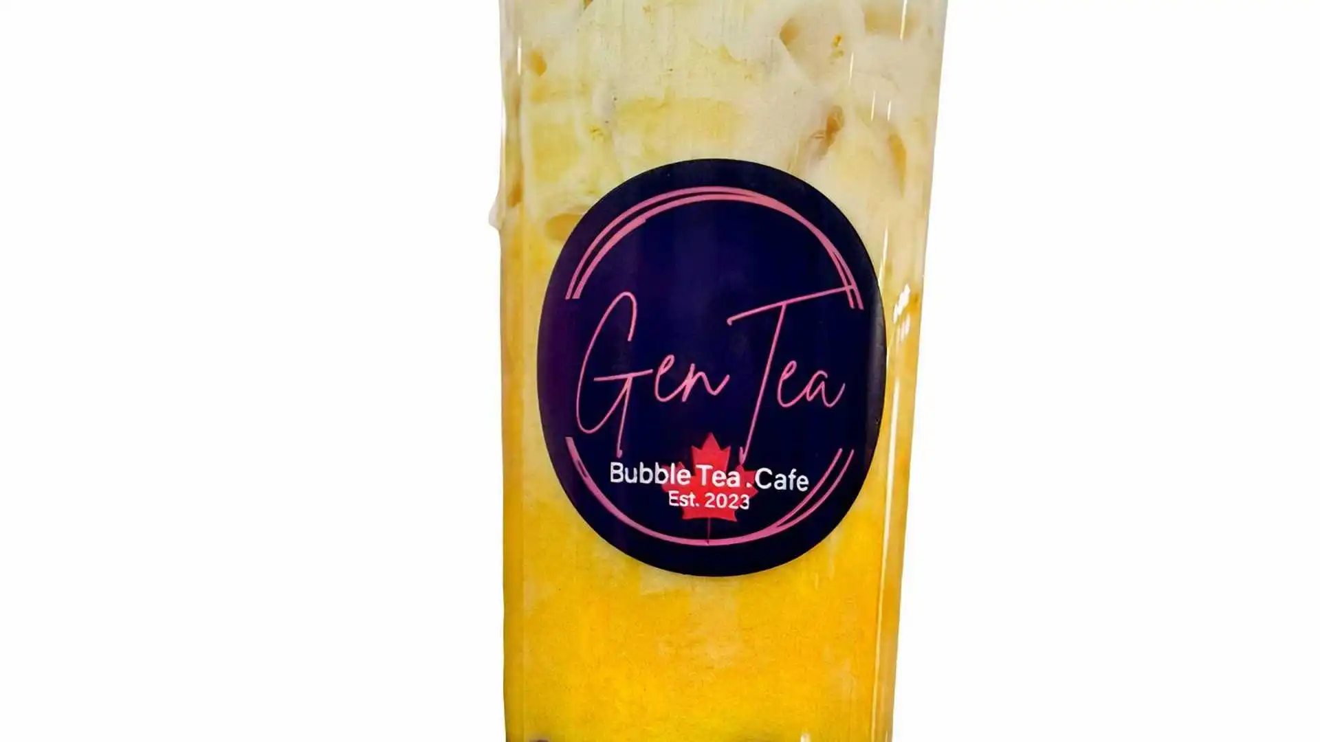 Delicious Mango Milk Tea at Gentea Bubble Tea Cafe in Leduc, AB